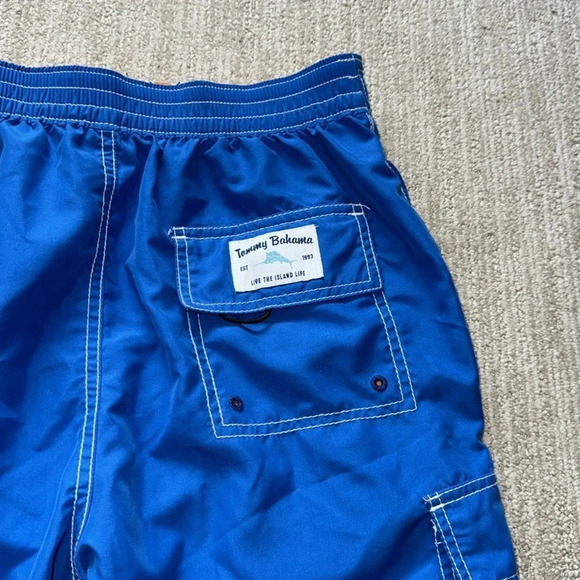 Tommy Bahama Men's Size S Blue Swim Trunks Mesh Lined w/ 4 Pockets w/ 9" Inseam - Picture 7 of 9